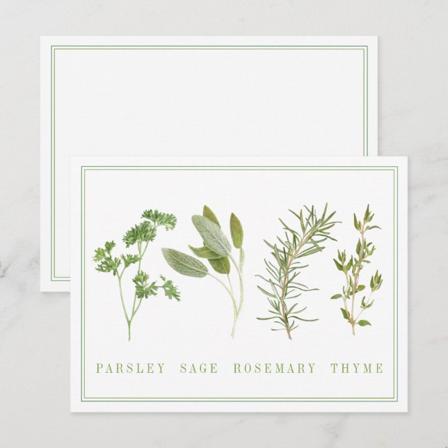 4 FRISCHE HERBS Postkarte (Vorne/Hinten)