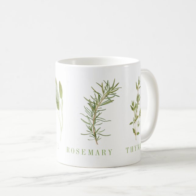 4 FRISCHE HERBS Weiße Tasse (VorderseiteRechts)