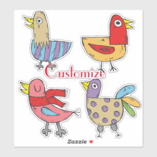 4 Funny Birds Thunder_Cove Aufkleber