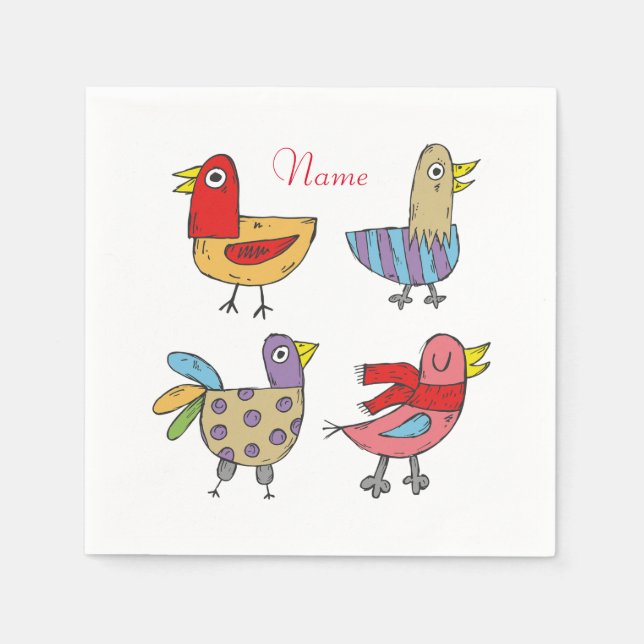 4 Funny Birds Thunder_Cove Serviette (Vorderseite)