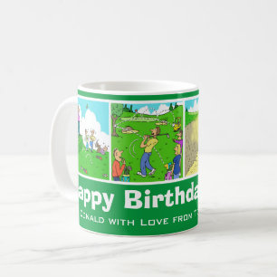 4 Funny Golf & Golfing Cartoons zu personalisieren Kaffeetasse