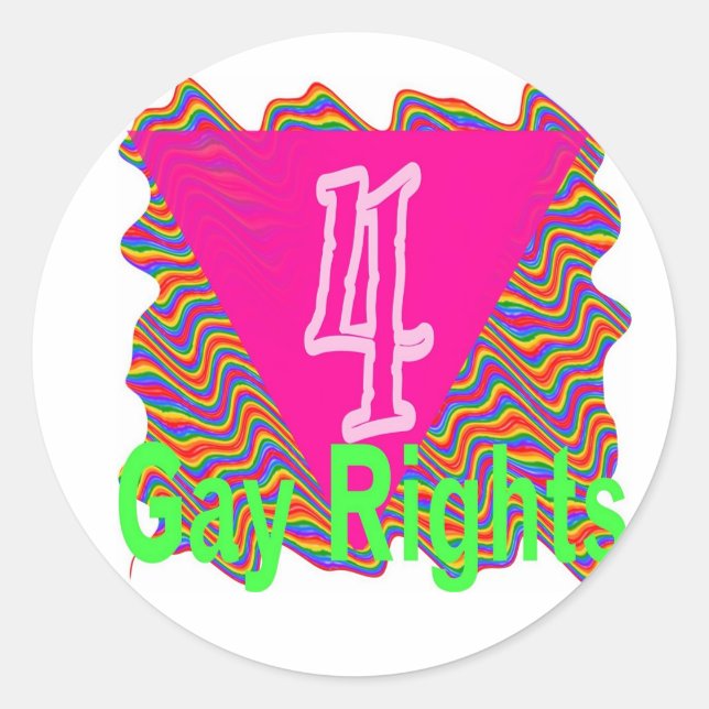 4 Gay Rights-Round Sticker (Devant)