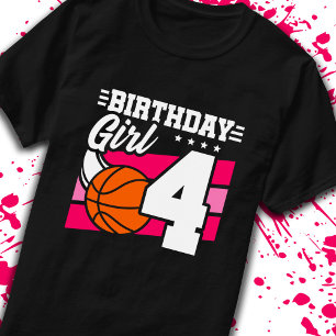 4. Geburtstag Basketball Geburtstag 4 Jahr Altes M T-Shirt