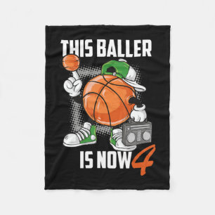 4. Geburtstag Basketball Spieler Sonnige 4 Jahre a Fleecedecke