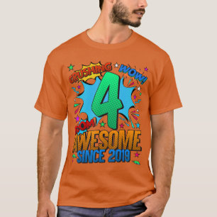 4. Geburtstag Comic-Stil Toll seit 2019 4 Jahre T-Shirt