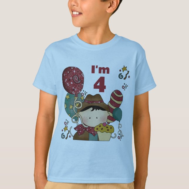4. Geburtstag Cowboy Tshirts und Geschenke (Vorderseite)