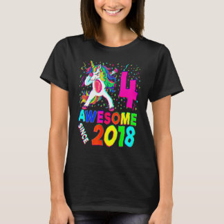 4. Geburtstag Dabbing Einhorn Party 4 Jahre alt Gi T-Shirt