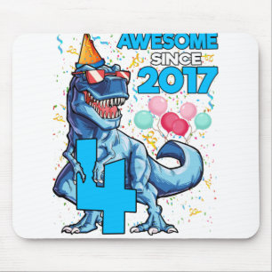 4. Geburtstag Dinosaurier 4 Jahre Junge Kinder Pha Mousepad