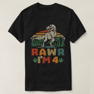 4. Geburtstag Dinosaurier T Rex Rawr Ich bin 4 für T-Shirt