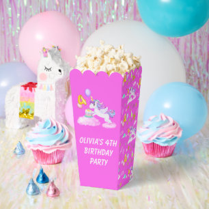 4. Geburtstag Einhorn mit Kuchen Geschenkbox Geschenkschachtel