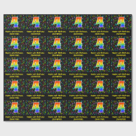 4. Geburtstag: Farbige Musiksymbole, Regenbogen 4 Geschenkpapier