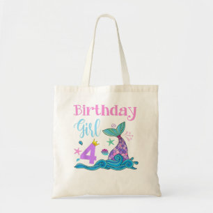 4. Geburtstag Geschenke Girl Meerjungfrau ist 4 Ja Tragetasche