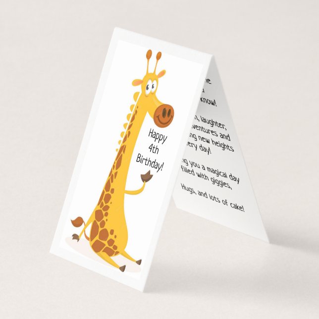 4. Geburtstag - Kinderkarte (Vorderseite)