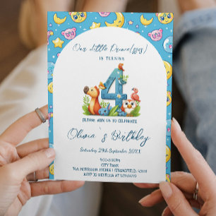 4. Geburtstag Mairy Tale Niedliche Illustration Pa Einladung