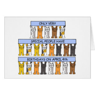 4. Geburtstag Niedlicher Cartoon Katzen