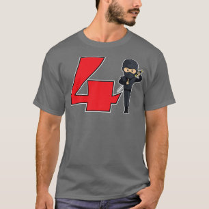 4. Geburtstag Ninja Samurai Karate Taekwondo T-Shirt