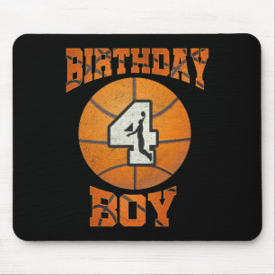 4. Geburtstag Outfit Boy Basketball 4 4 Jahre alt Mousepad
