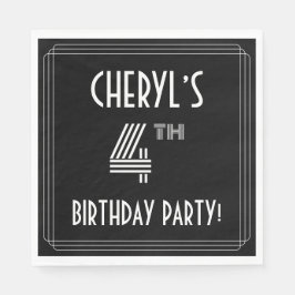 4. Geburtstag Party: Art Deco Stil + Individuelle  Serviette