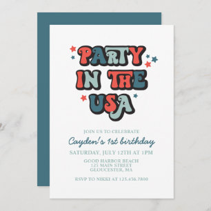 4. Geburtstag Party in den USA Einladung
