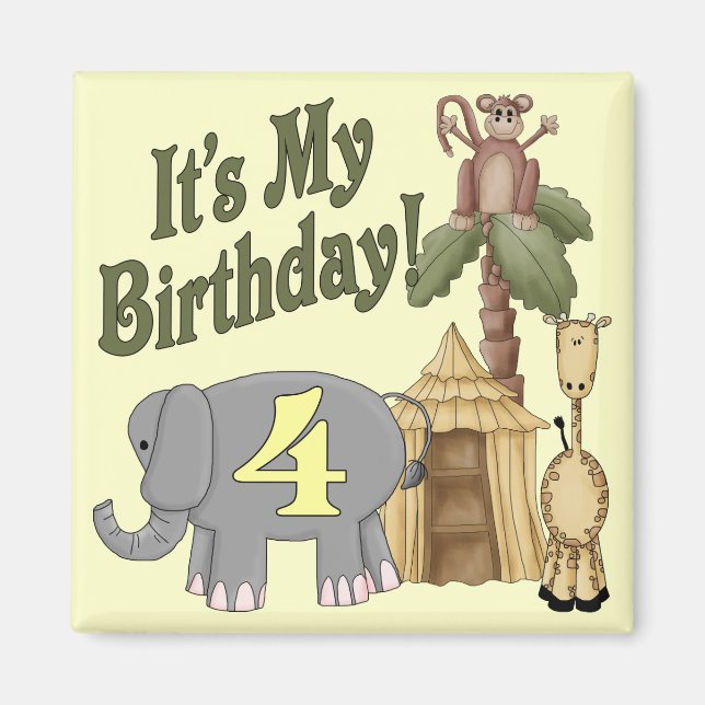 4. Geburtstag Safari Magnet (Vorne)
