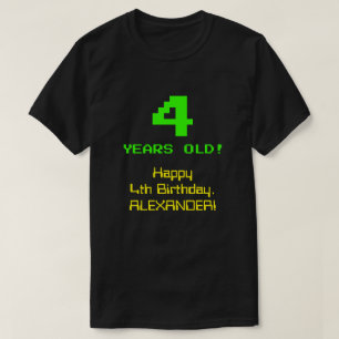 4. Geburtstag: Spaß, 8-Bit-Look, Nerdy / Geeky "4" T-Shirt