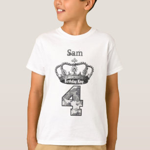 4. Geburtstags-König Crown und Tarnung V01F T-Shirt