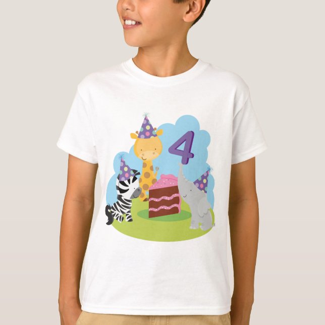 4. Geburtstags-Safari T-Shirt (Vorderseite)