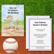 4. Geburtstags-Tee-Ball-Teddybär-Baseball