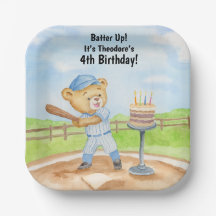 4. Geburtstags-Tee-Ball-Teddybär-Baseball