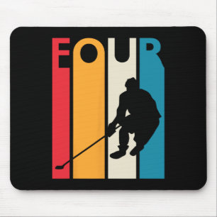 4. Geburtstagsgeschenk Vier Vintage Hockey Geburts Mousepad