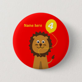 4. Geburtstagslöwe addieren Namensrot Button