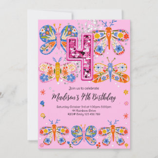 4. Geburtstagsschmetterling Einladung