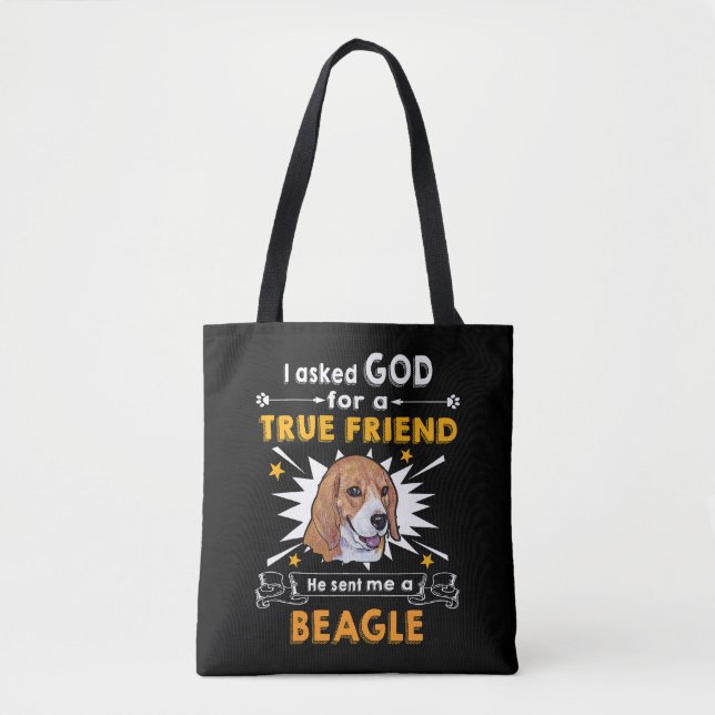 4 Gefragt Gott Wahrer Freund A Beagle Tasche (Vorderseite)