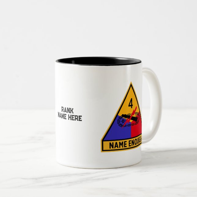 4. gepanzerte Division "Name Enough Custom" Zweifarbige Tasse (VorderseiteRechts)