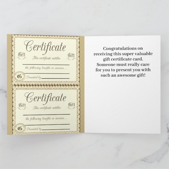 4 Geschenkgutschein Karte (Innenseite)