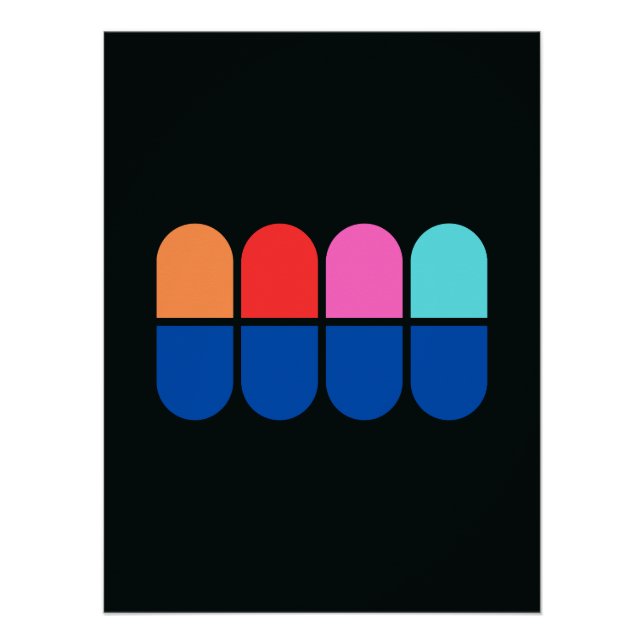 '4 Ghosts' - Mimalist Design - Nerdy Gifts Poster (Vorderseite)