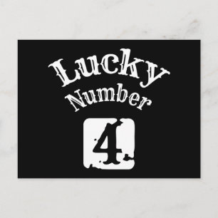 4 - Glückszahl 4 Glück Postkarte