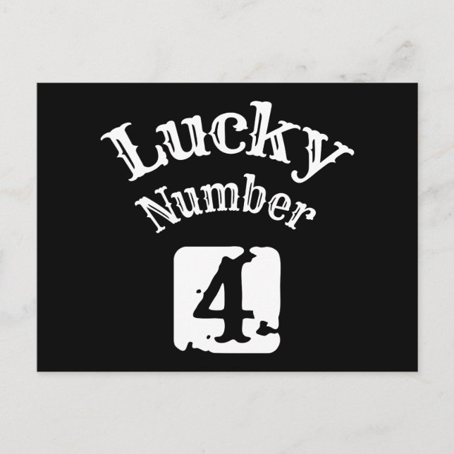 4 - Glückszahl 4 Glück Postkarte (Vorderseite)