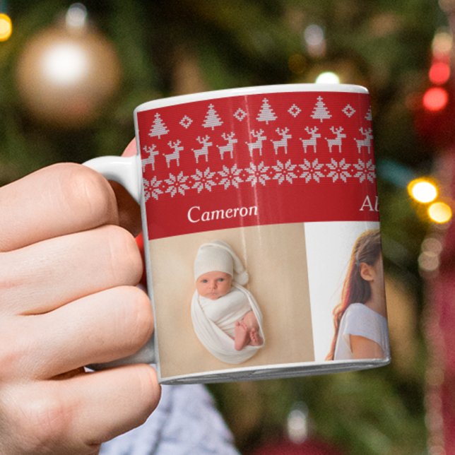 4 Grandkids Foto Festliche Weihnachtsfeier Kaffeetasse (Von Creator hochgeladen)