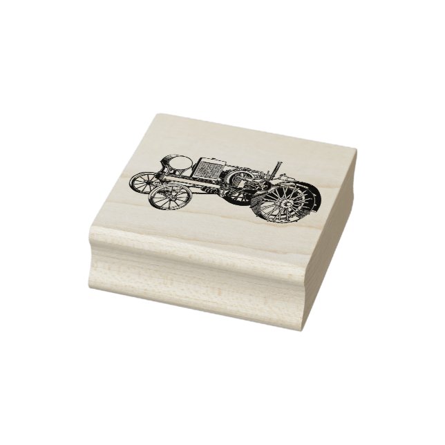 4 Größen Gummi Briefmarke Retro-Bild Traktor Gummistempel (Stempel)