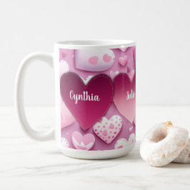 4 Herz Familiennamen Kaffeetasse