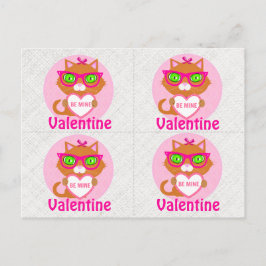 4 Hipster Coole Katzen Valentinskarte Karten