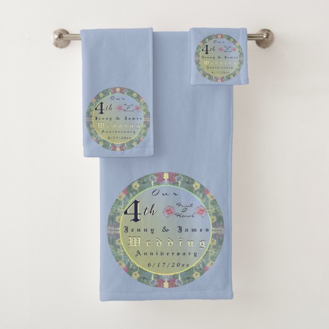 4. Hochzeitsfeier Blumenhandtuch Badhandtuch Set (Insitu)