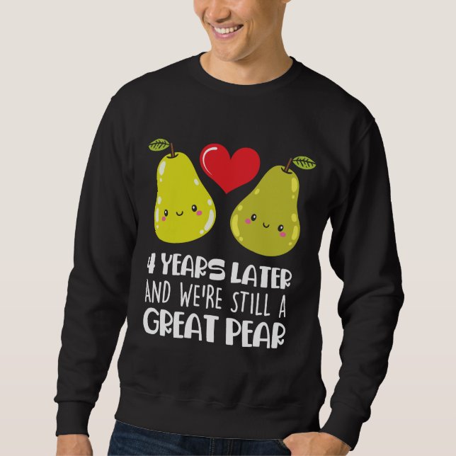 4. Hochzeitsfeier Geschenk Verheirateten Paar Birn Sweatshirt (Vorderseite)