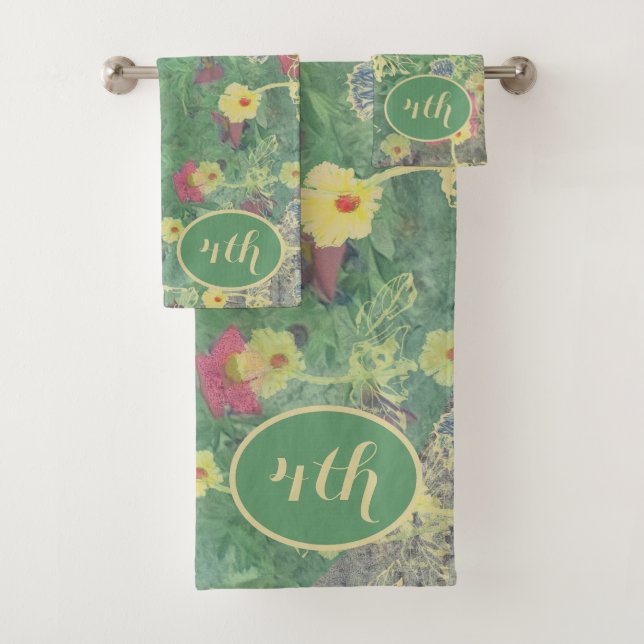 4. Hochzeitsfeier La Boca Floral Badhandtuch Set (Insitu)