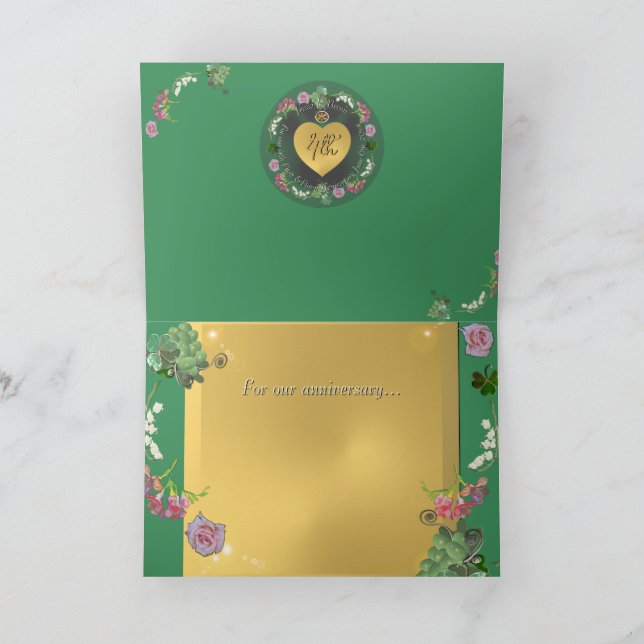 4. Hochzeitstag Frucht Blumengrüße Dankeskarte (Innenseite)