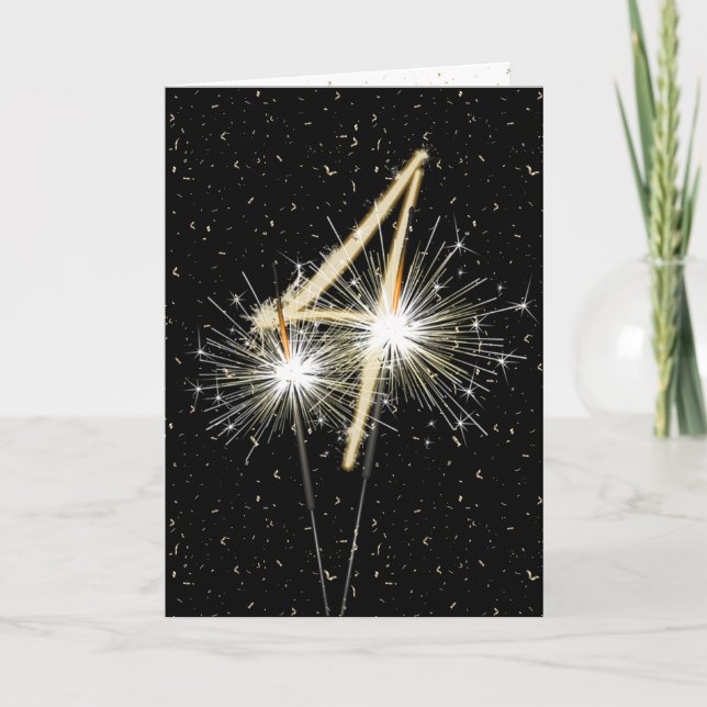 4. Hochzeitstag Sparkler Karte (Vorderseite)