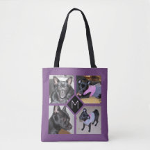 4 Hundeinitiale der Foto-Collagen-| lila