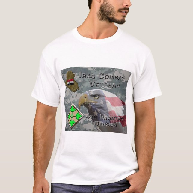 4. Infanterie Div Irak Combat Veteran T-Shirt (Vorderseite)