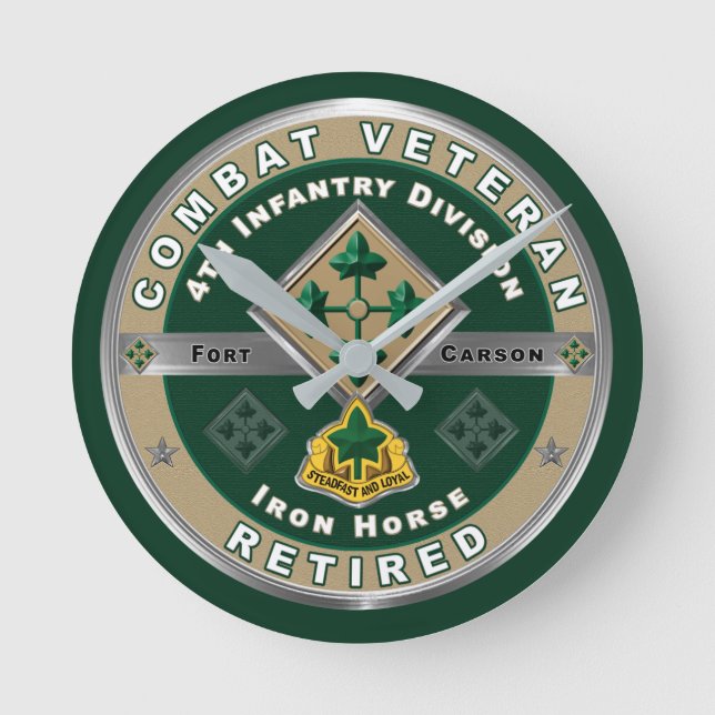 4. Infanterie Division Remüde Combat Veteran  Runde Wanduhr (Vorderseite)